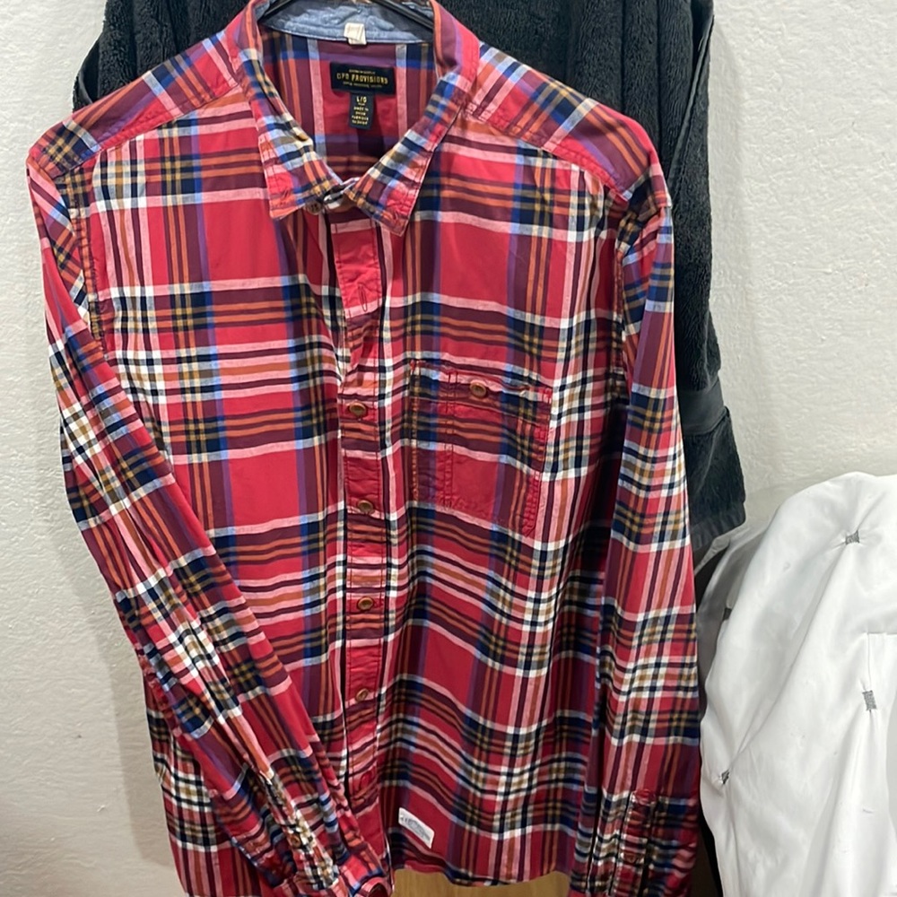 Red plaid button up